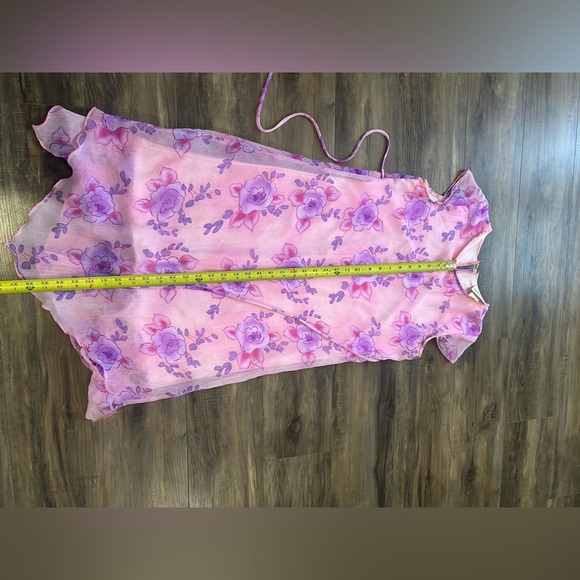 💗Pink Floral Dress with Purple Accents - Picture 5 of 5